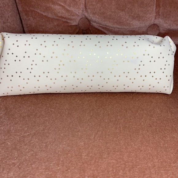 Lauren Conrad Cream and gold polka dot zippered pouch - Picture 3 of 5